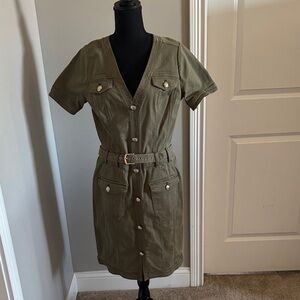 White House Black Market Olive Dress